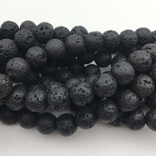 49 BULK Beads Black Lava Beads Natural Lava 8mm Beads Wholesale