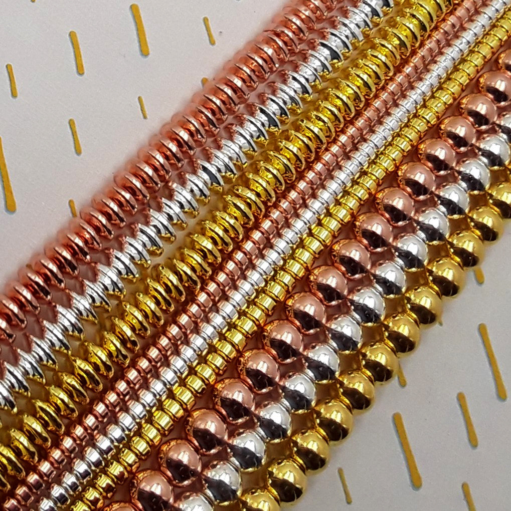 Titanium Electroplated Hematite Beads CRC Beads