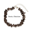 03-Mixed Gemstone Chips Bracelet Silver Plated Clasp Size 5-8mm 7''-8.5" Length