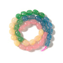 07 Multi-color Dyed Jade Pebble Nugget Beads Size 8x10mm 15.5'' Strand