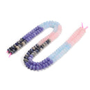 06-Multi-color Gemstone Smooth Rondelle Beads Size 5x8mm 15.5'' Strand