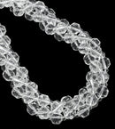 Clear Quartz Prism Cut Double Point Faceted Round Beads Size 7x8mm 15.5'' Strand