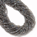 Natural Labradorite Faceted Round Beads Size 2mm 3mm 4mm 5mm 15.5" Strand