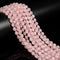 Natural Rose Quartz Prism Cut Double Point Beads Size 6mm 15.5'' Strand