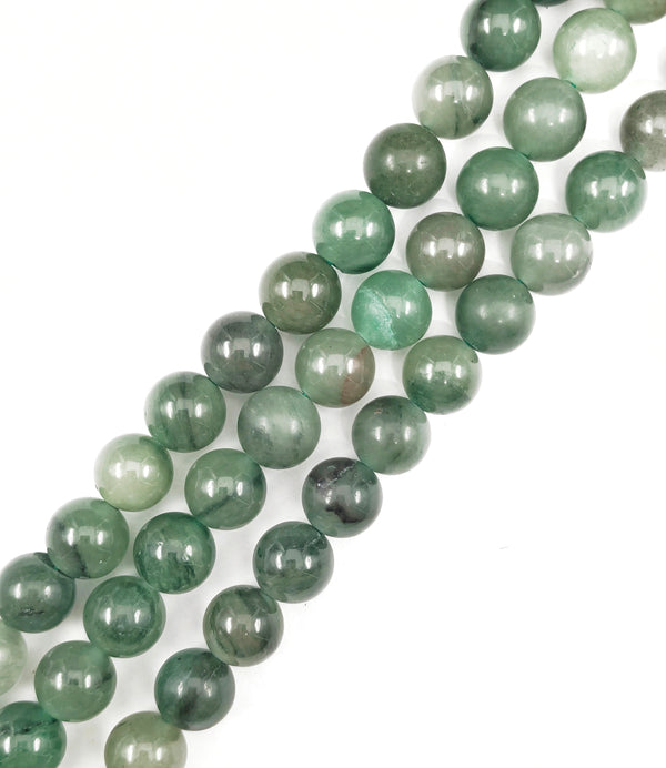 Dark Green Aventurine Smooth Round Beads Size 10mm 15.5" Strand