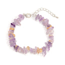 01-Mixed Gemstone Chips Bracelet Silver Plated Clasp Size 5-8mm 7''-8.5'' Length