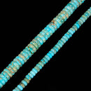 Light Blue Sea Sediment Jasper Smooth Rondelle Beads 3x6mm 3x10mm 15.5'' Strand