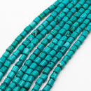 Blue Green Turquoise Cylinder Tube Beads Size 5x6mm 15.5" Strand