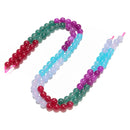 02-Multi-color Dyed Jade Smooth Round Beads Size 8mm 15.5'' Strand
