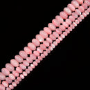 Pink Mother of Pearl MOP Shell Smooth Rondelle Beads 3x4mm 4x6mm 5x8mm 15.5" Str