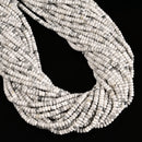 Natural White Howlite Smooth Rondelle Beads Size 2x4mm 15'' Strand