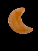 Orange Selenite Crystal Crescent Moon Dish Charging Energy Bowl Size 3x5" Inches
