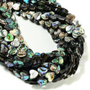 Natural Abalone Heart Shape Beads Size 10mm 15.5'' Strand