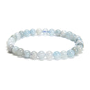 Multi Blue Aquamarine Smooth Round Beaded Bracelet 6mm 7.5'' Length 3 PCS/Set