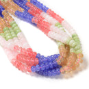 09-Multi-color Dyed Jade Smooth Rondelle Beads Size 5x8mm 15.5'' Strand