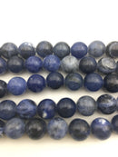 Sodalite Smooth Round Beads 4mm 6mm 8mm 10mm 12mm 14mm 16mm 18mm 20mm 15.5" Strd