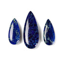 Dark Blue Sea Sediment Jasper Pendant Earrings Teardrop 15x35mm 3 PCS Per Set