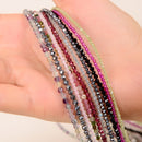 2-3mm Faceted Dainty Beaded Choker Necklace 16''+2'' Extension Chain 2pcs/Bag