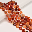Natural Carnelian Smooth Heart Shape Beads Size 12mm 15.5" Strand