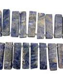 Natural Sodalite Graduated Slab Stick Points Beads Size 30-50mm 15.5" Strand