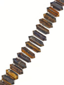 Tiger Eye Graduated Top Drilled Faceted Points Size 15x30-15x45mm 15.5" Strand
