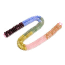 08-Multi-color Gemstone Smooth Rondelle Beads Size 5x8mm 15.5'' Strand