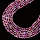 Natural Pink Red Color Ruby Faceted Coin Beads Size 4mm 15.5'' Strand