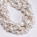 Grade A Natural White Fresh Water Pearl Baroque Beads 13-15x15-20mm 16" Strand