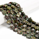 Green Dragon Blood Jasper Five-Pointed Star Shape Beads Size 15mm 15.5'' Strand