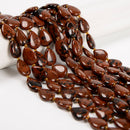 Natural Mahogany Obsidian Smooth Flat Teardrop Beads Size 13x18mm 15.5'' Strand