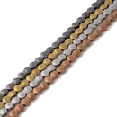Gray/Gold/Silver/Copper Color Hematite Scallop Shape Beads Size 8x9mm 15.5''Strd