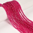 Ruby Red Crystal Glass Faceted Round Beads Size 2mm 3mm 15.5" Strand