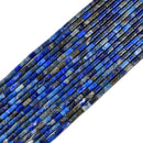 01 Mixed Gemstone Cylinder Tube Shape Beads Size 2x4mm 15'' Strand