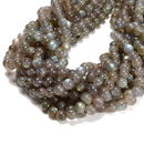 Natural Yellow Gray Labradorite Smooth Round Beads Size 6mm 8mm 10mm 15.5'' Strd