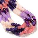 08-Multi-color Dyed Jade Smooth Rondelle Beads Size 5x8mm 15.5'' Strand