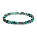 Azurite Malachite Chrysocolla Round Beaded Bracelet 6mm 7.5'' Length 3 PCS/Set