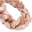 Natural Purple Ocean Sea Shell Irregular Nugget Shape Beads 23x30mm 15.5" Strand