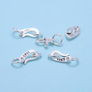 925 Sterling Silver Double Circle Clasp Size 5x10mm 4 Pcs Per Bag