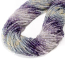 Natural Gradient Fluorite Faceted Rondelle Beads Size 2x3mm 15.5'' Strand