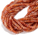 Burnt Orange Fire Agate Smooth Rondelle Beads Size 4x6mm 5x8mm 15.5'' Strand