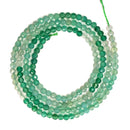 Gradient Green Agate Faceted Round Beads Size 2mm 15.5" Strand