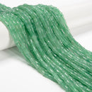 Green Aventurine Bamboo Tube Beads Size 5x12mm 15.5'' Strand