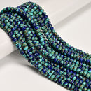 Natural Lapis Mohave Copper Blue Turquoise Smooth Rondelle Beads 4x6mm 15.5''Str