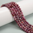 Natural Red Tourmaline Faceted Round Beads Size 4mm 5mm 15.5'' Strand