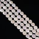 Grade AA Natural White Fresh Water Pearl Coin Shape Beads Size 12-13mm 15.5''Std