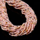 Natural Pink Opal Faceted Round Beads Size 2mm 3mm 15.5" Strand