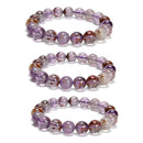 Natural Super Seven Smooth Round Beaded Bracelet Size 10mm 7.5''Length 3 PCS/Set
