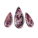 Purple Sea Sediment Jasper Pendant Earrings Teardrop Size 15x35mm 3 PCS Per Set