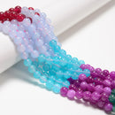 02-Multi-color Dyed Jade Smooth Round Beads Size 8mm 15.5'' Strand