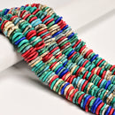 Multi Color Magnesite Turquoise Graduated Slice Discs Beads 10-17mm 15.5" Strand